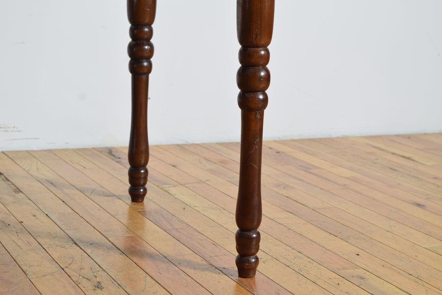 Turned Walnut 1-Drawer Table
