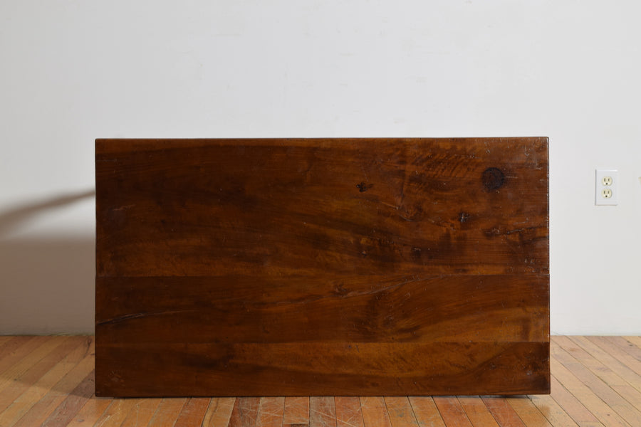 Turned Walnut 1-Drawer Table