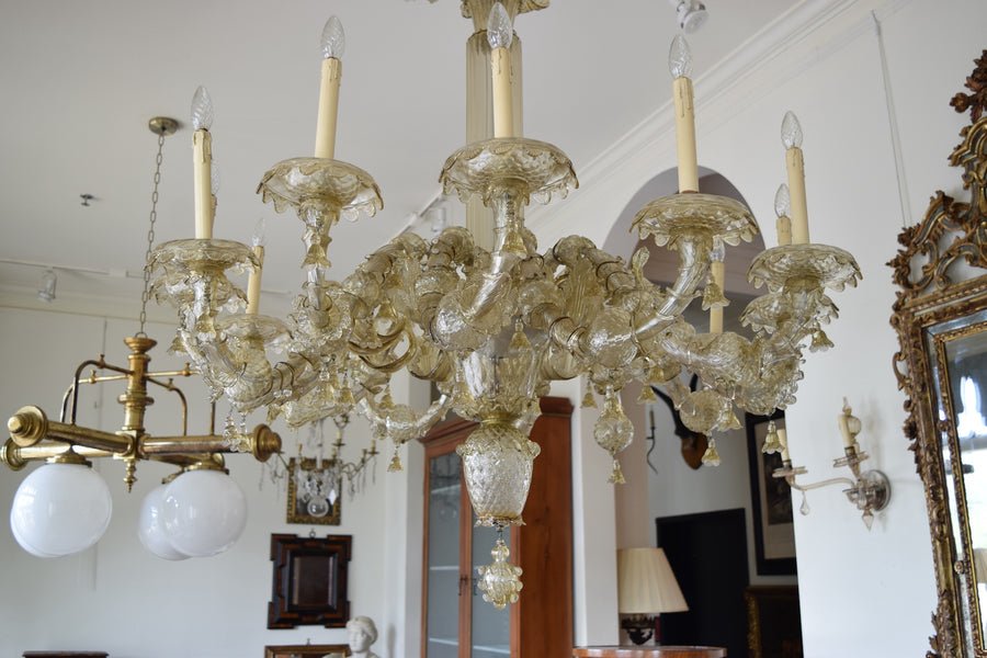 Murano Blown Glass 12-Light Chandelier