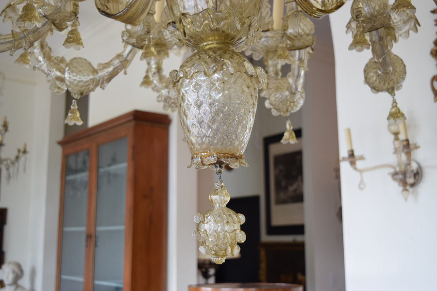 Murano Blown Glass 12-Light Chandelier