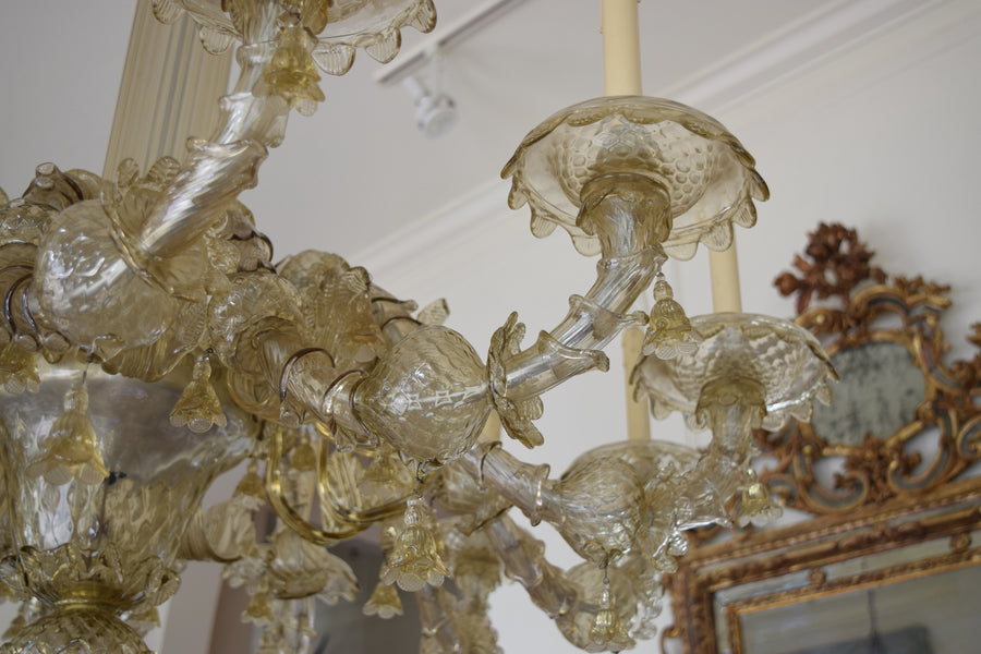 Murano Blown Glass 12-Light Chandelier
