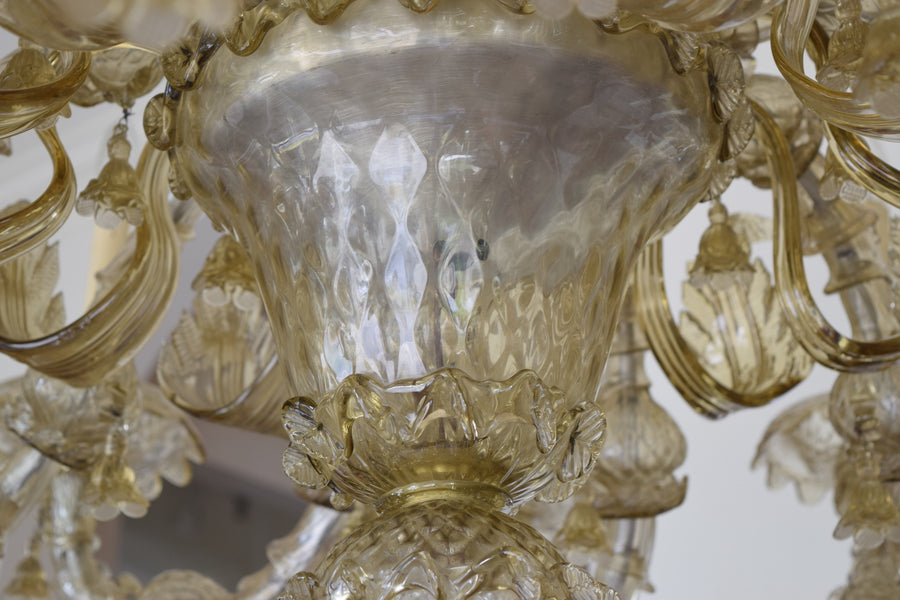Murano Blown Glass 12-Light Chandelier