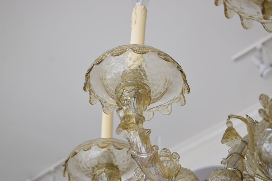 Murano Blown Glass 12-Light Chandelier