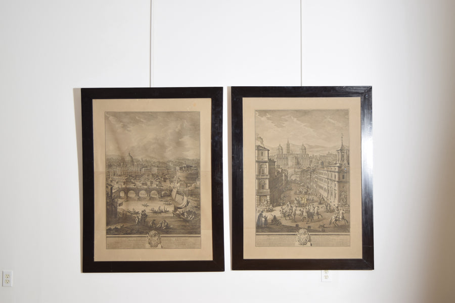 Framed Architectural Engravings, Views of Rome