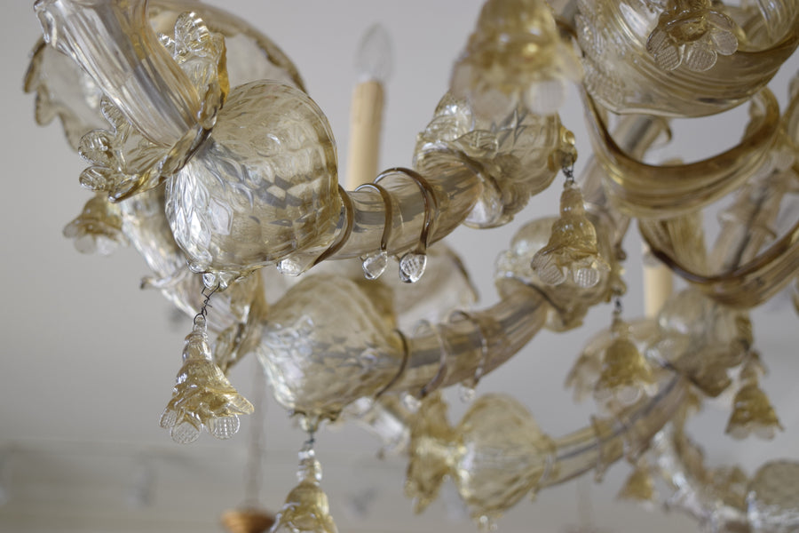 Murano Blown Glass 12-Light Chandelier