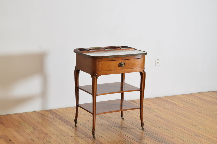 Walnut, Marble, and Zinc Rafraichissoir