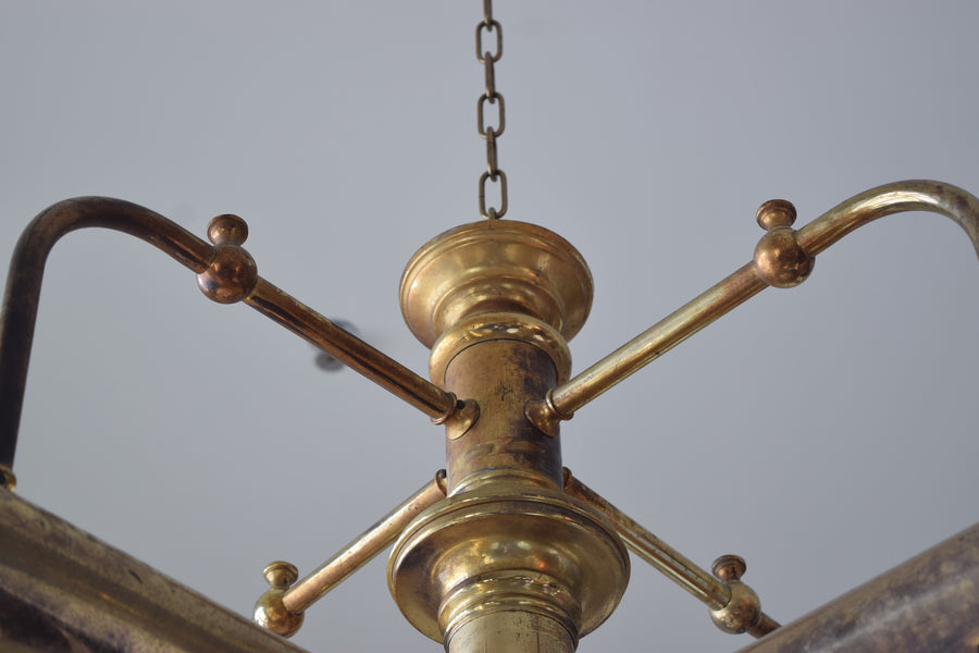 Brass and Glass 4-Light Parlor Chandelier
