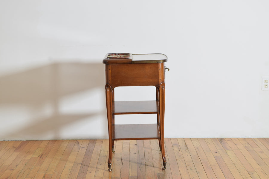 Walnut, Marble, and Zinc Rafraichissoir