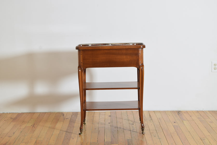 Walnut, Marble, and Zinc Rafraichissoir