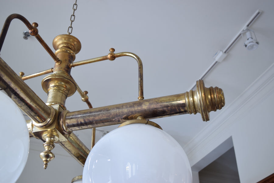 Brass and Glass 4-Light Parlor Chandelier