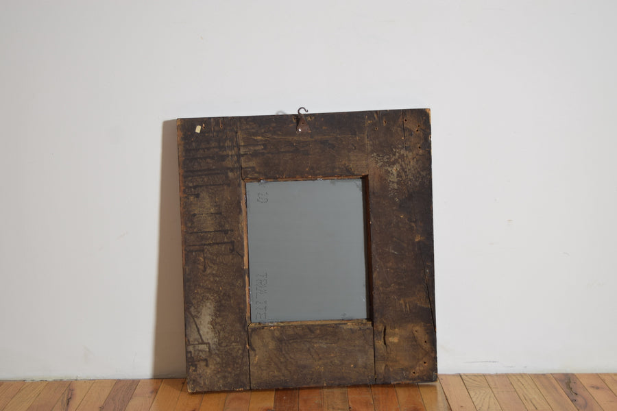Guilloche Carved Walnut Mirror