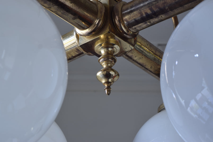 Brass and Glass 4-Light Parlor Chandelier