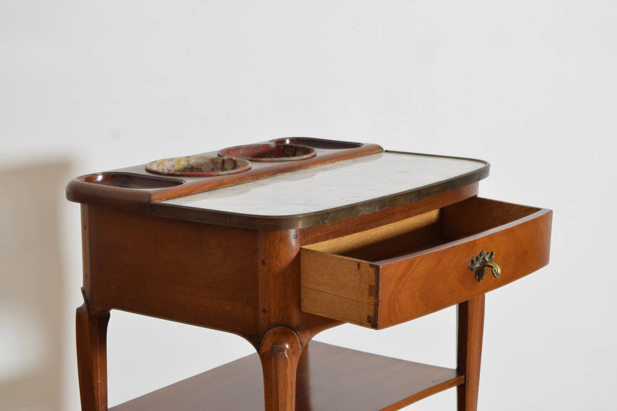 Walnut, Marble, and Zinc Rafraichissoir