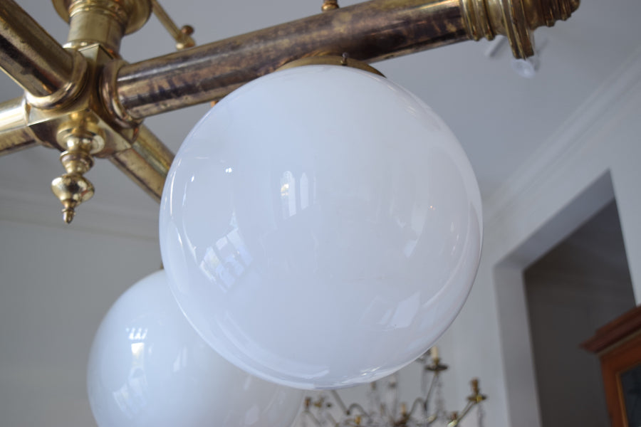 Brass and Glass 4-Light Parlor Chandelier