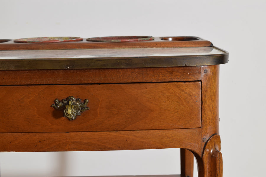 Walnut, Marble, and Zinc Rafraichissoir