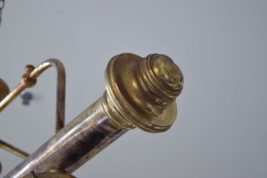 Brass and Glass 4-Light Parlor Chandelier