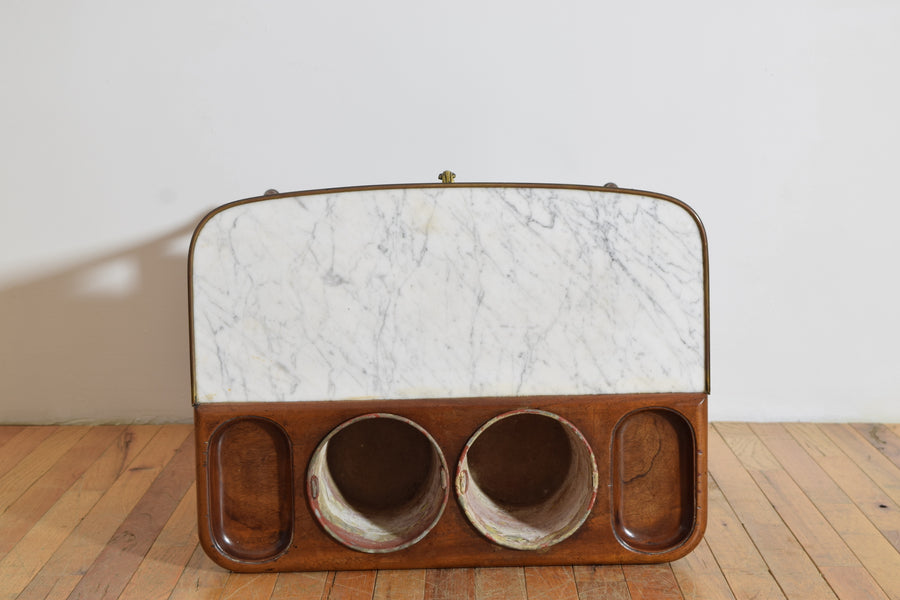 Walnut, Marble, and Zinc Rafraichissoir