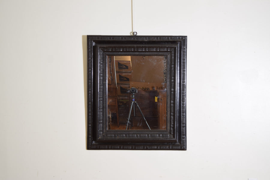 Guilloche Carved and Ebonized Mirror