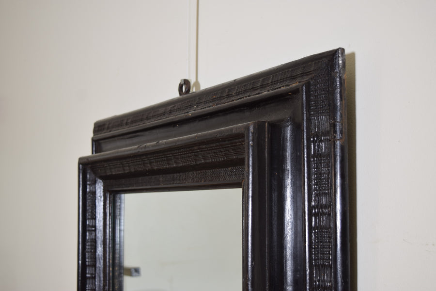 Guilloche Carved and Ebonized Mirror