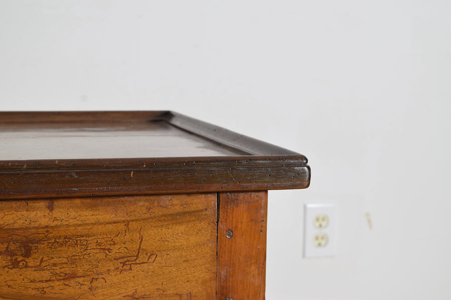 Shaped Walnut 3-Drawer Table
