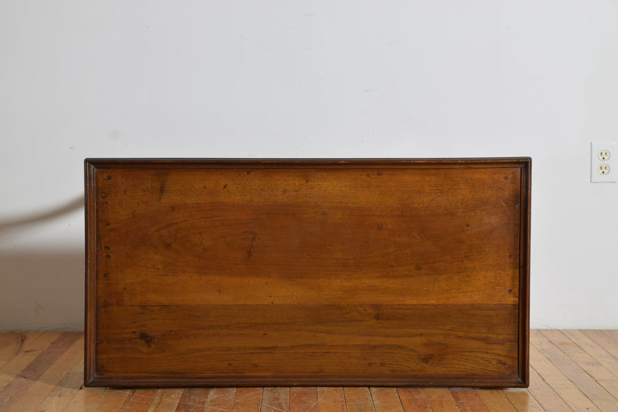 Shaped Walnut 3-Drawer Table