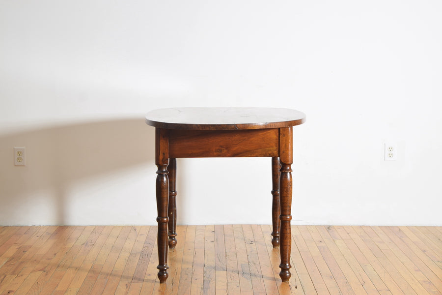 Walnut Oval 1-Drawer Center or Dining Table
