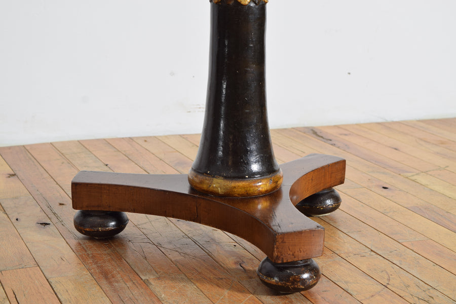 Walnut, Giltwood, and Ebonized Table