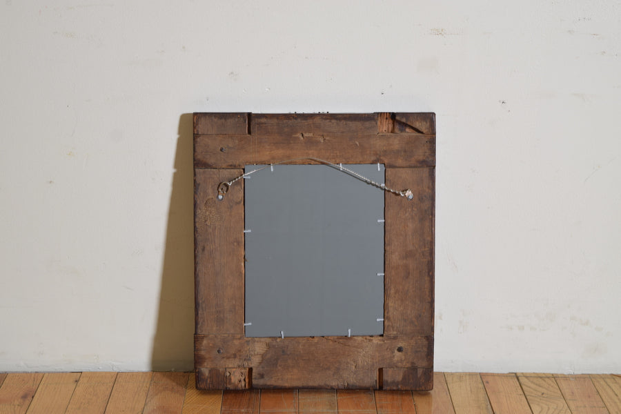 Small Shaped and Painted Walnut Mirror