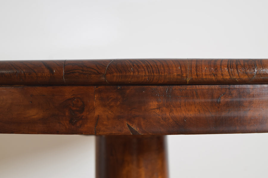 Walnut and Leather-Top Center or Library Table