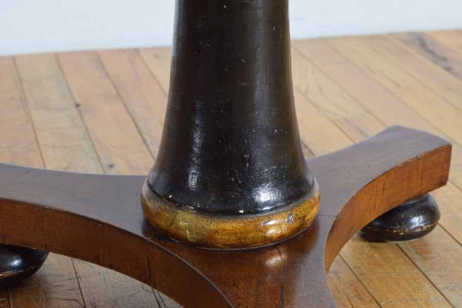 Walnut, Giltwood, and Ebonized Table