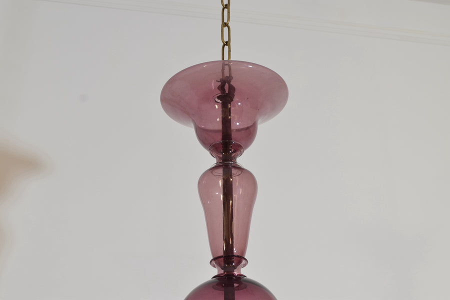 Large Murano Glass Oval 12-Light Chandelier