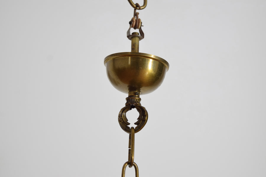 Pair of Hexagonal Brass Lanterns
