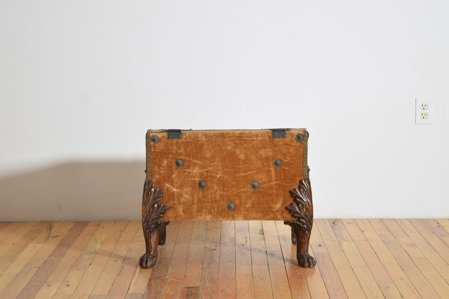 Large Velvet Upholstered Footed Box
