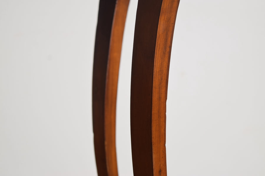 Shaped Walnut Circular 1-Drawer Table
