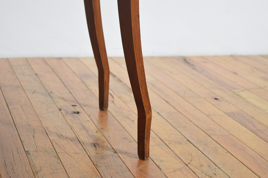 Shaped Walnut Circular 1-Drawer Table