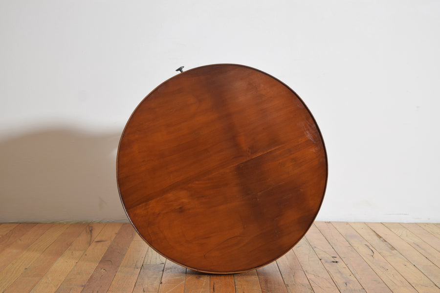 Shaped Walnut Circular 1-Drawer Table