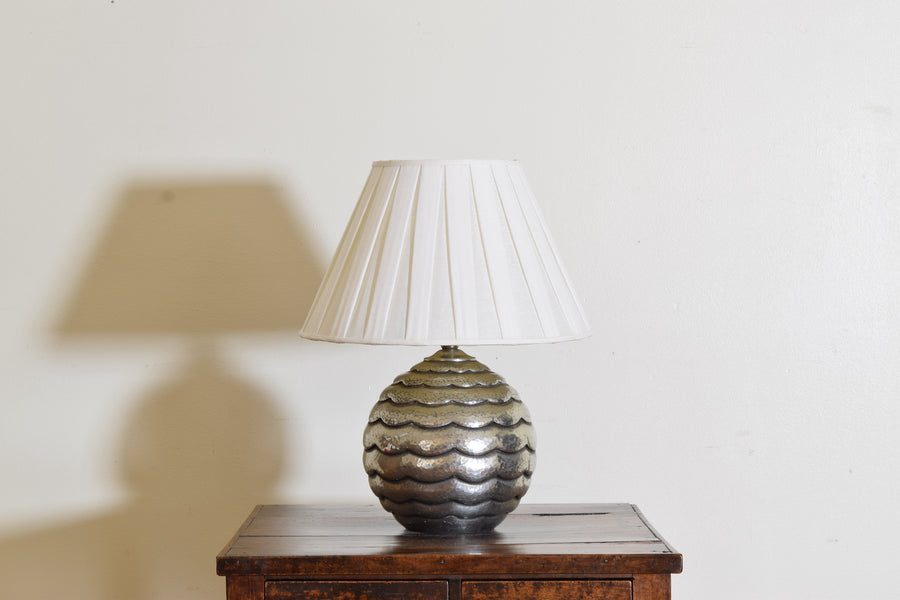 Silvered Brass Layered Sphere Table Lamp