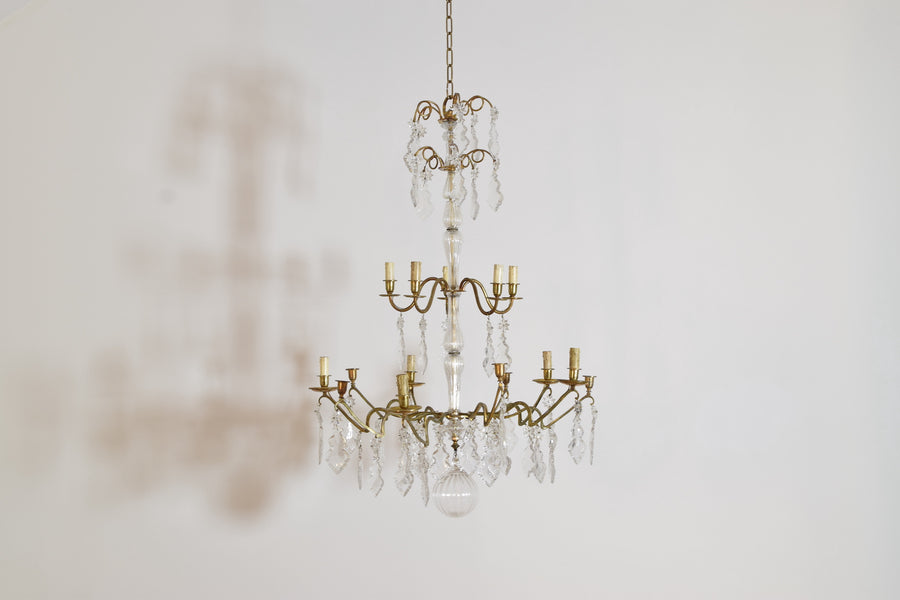 Gilt Bronze and Glass Chandelier