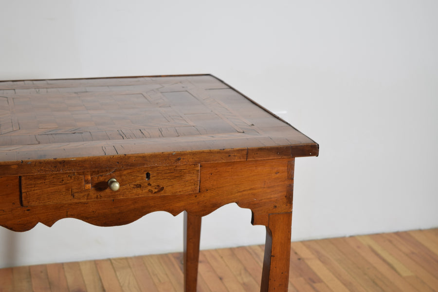 Walnut and Inlaid 1-Drawer Games Table