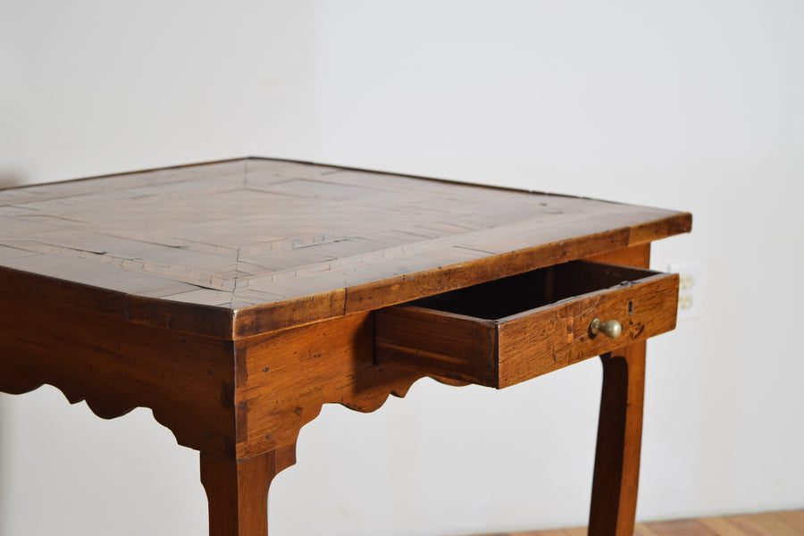 Walnut and Inlaid 1-Drawer Games Table