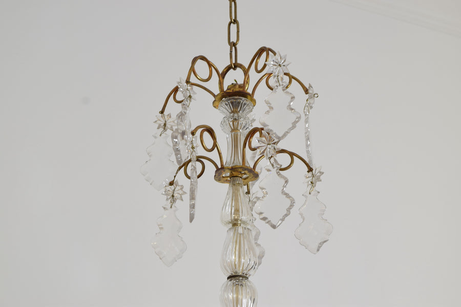 Gilt Bronze and Glass Chandelier