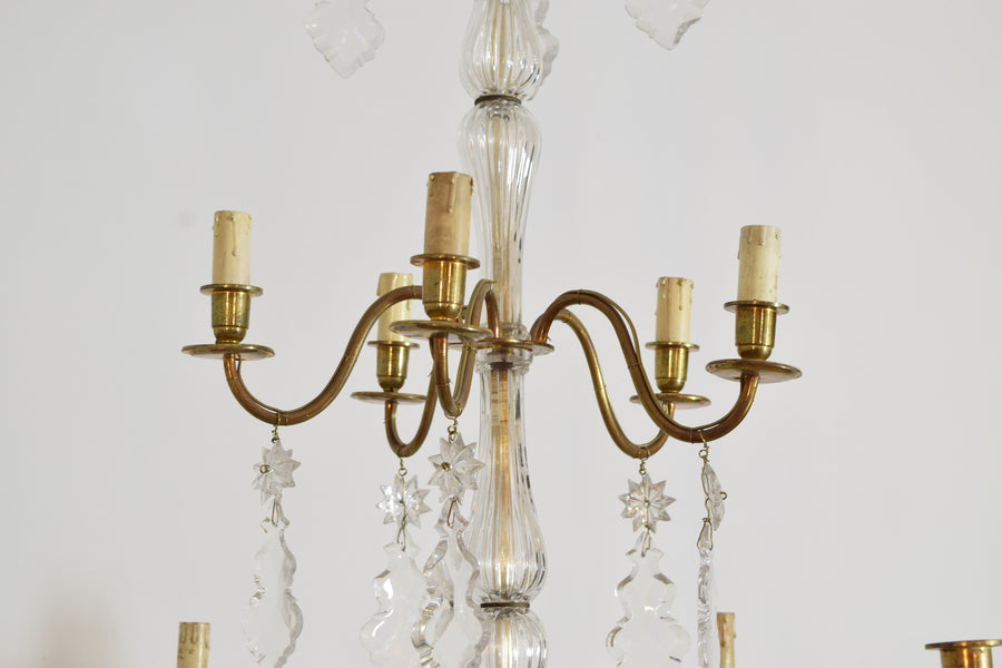 Gilt Bronze and Glass Chandelier