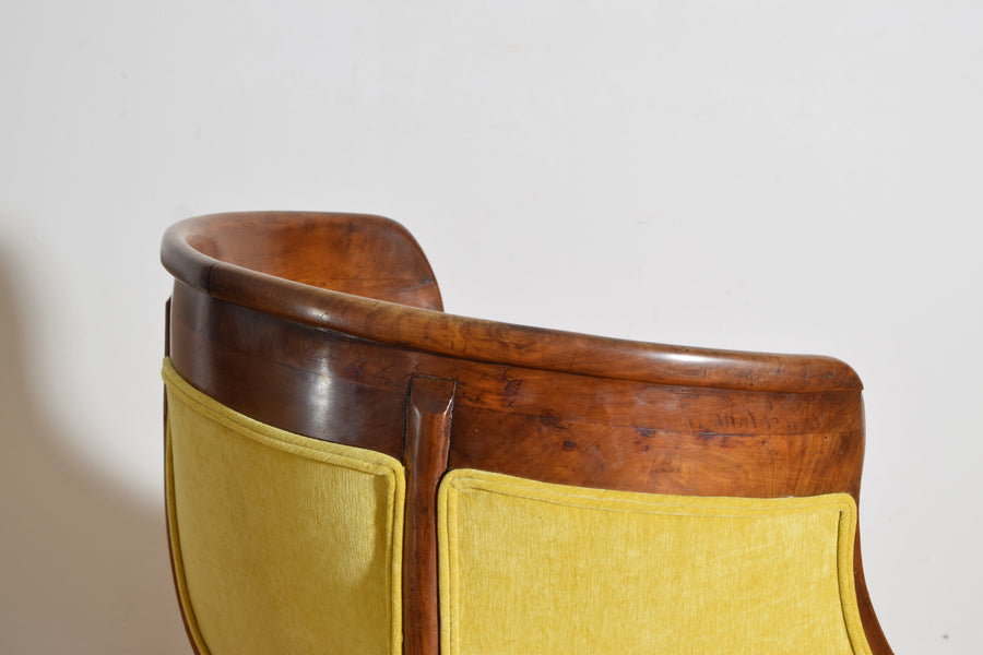Pair of Walnut and Upholstered Bergeres
