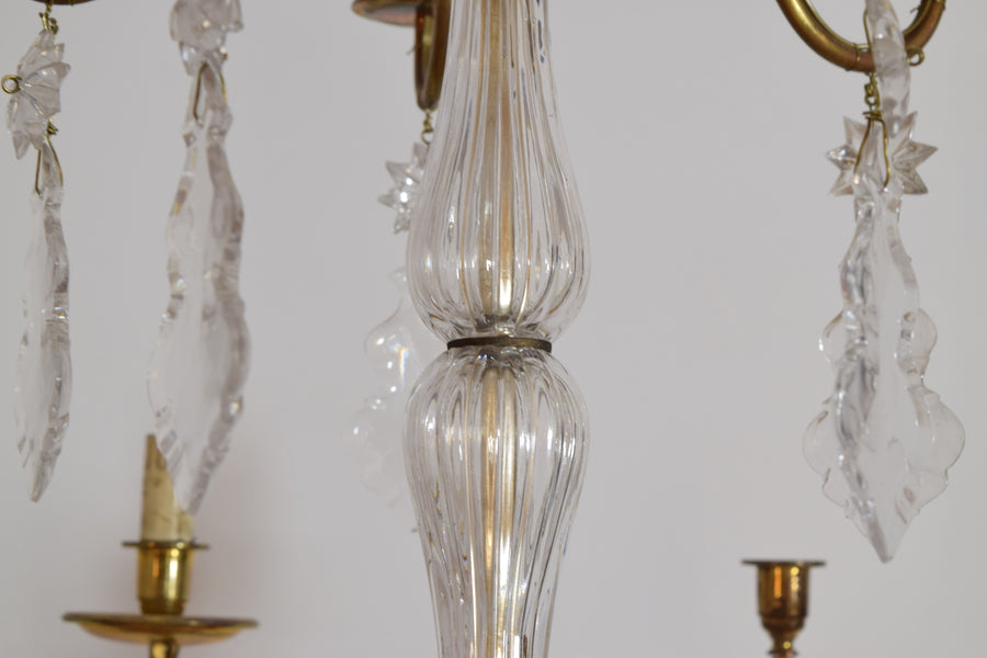 Gilt Bronze and Glass Chandelier