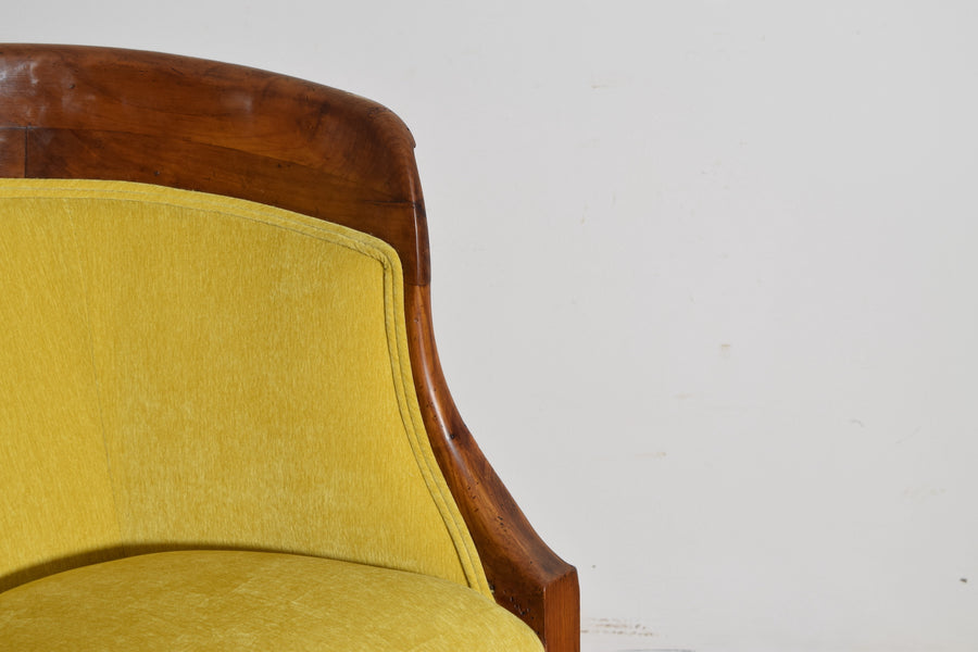 Pair of Walnut and Upholstered Bergeres