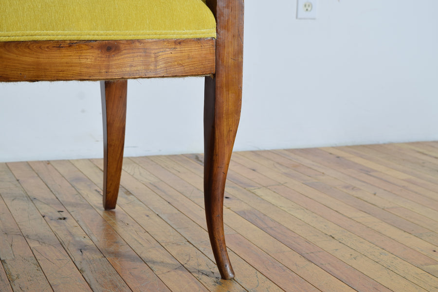 Pair of Walnut and Upholstered Bergeres