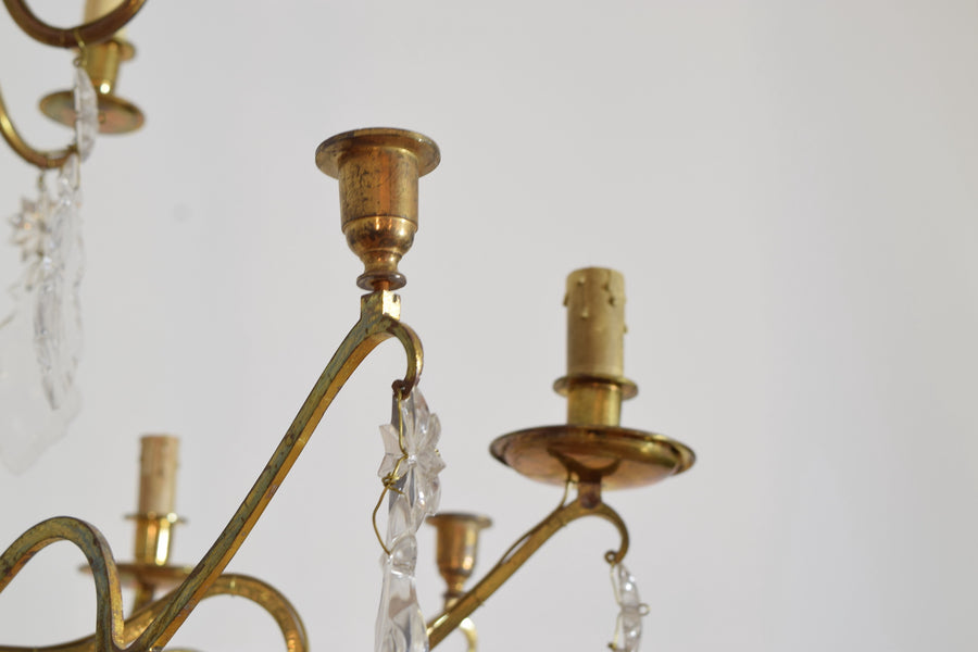 Gilt Bronze and Glass Chandelier
