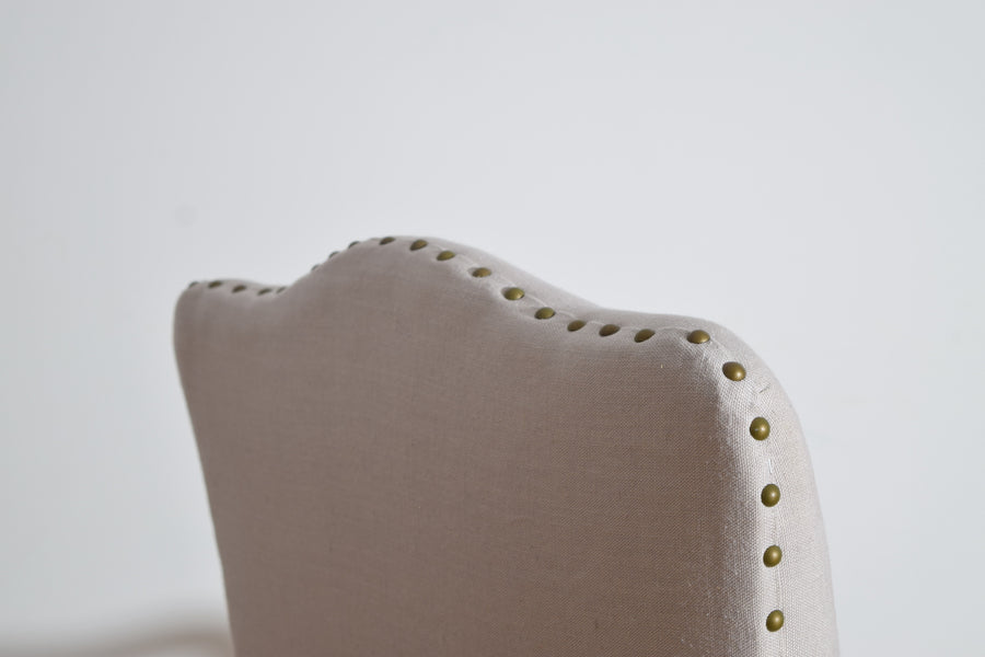 Pair of Turned Walnut and Upholstered Armchairs