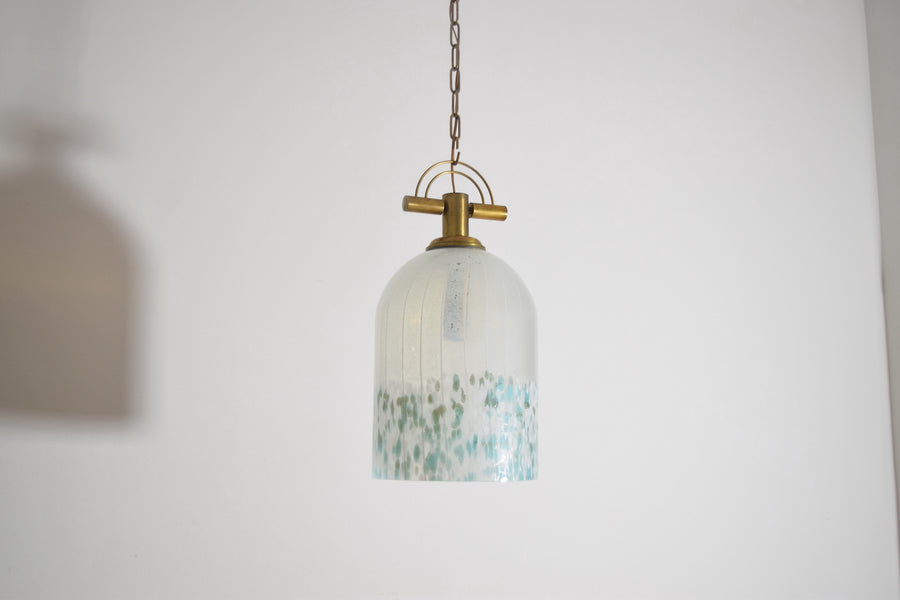 Murano Blown Glass and Brass Pendant