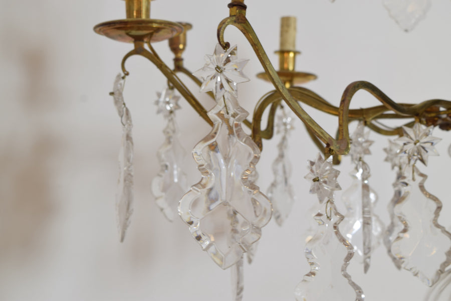 Gilt Bronze and Glass Chandelier